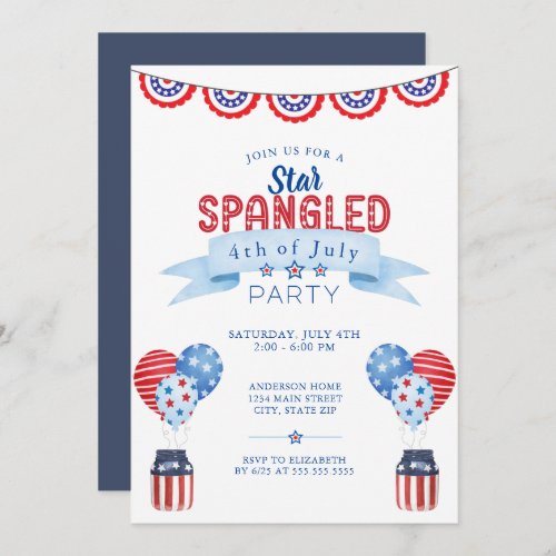 Patriotic 4th of July Party Invitation