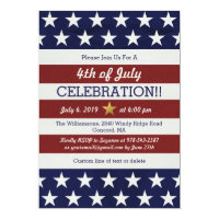 Patriotic 4th Of July Party USA American Flag Invitation