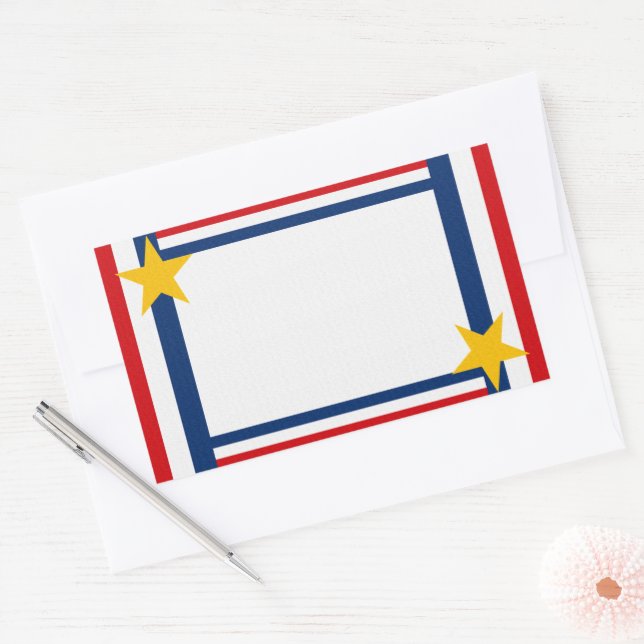 Patriotic 4th of July Rectangular Sticker (Envelope)