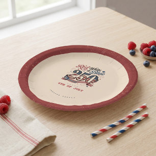 Patriotic 4th of July Red White Blue 250 Party Pap Paper Plates