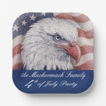 Patriotic 4th of July Red White Blue Eagle Party