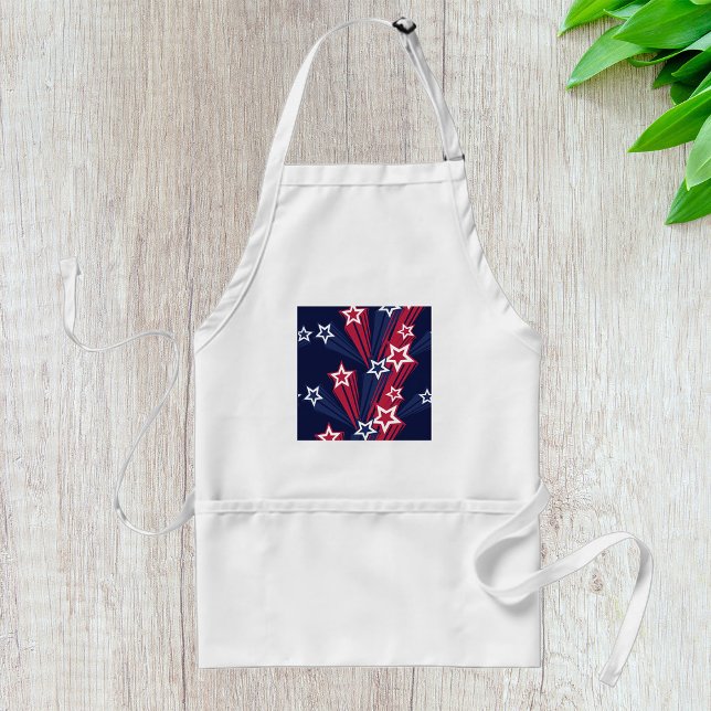 Patriotic 4th of July Stars Red White And Blue  Adult Apron (Creator Uploaded)
