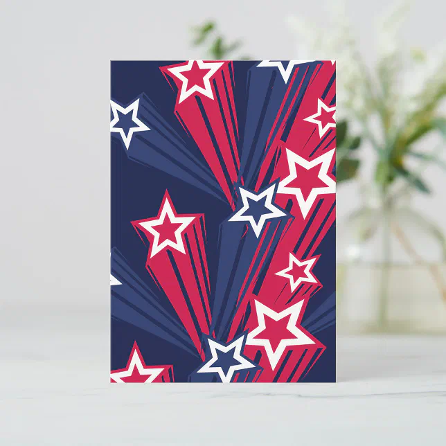 Patriotic 4th of July Stars Red White And Blue Invitation | Zazzle