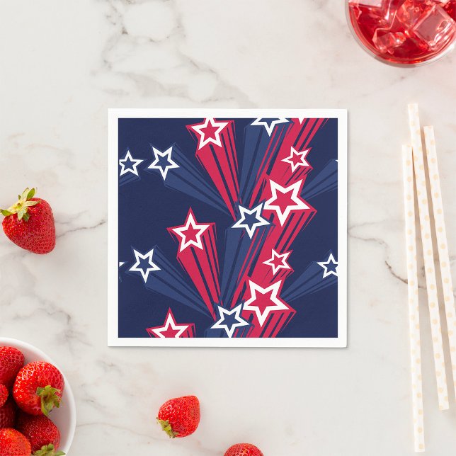 Patriotic 4th of July Stars Red White And Blue  Napkins (Creator Uploaded)