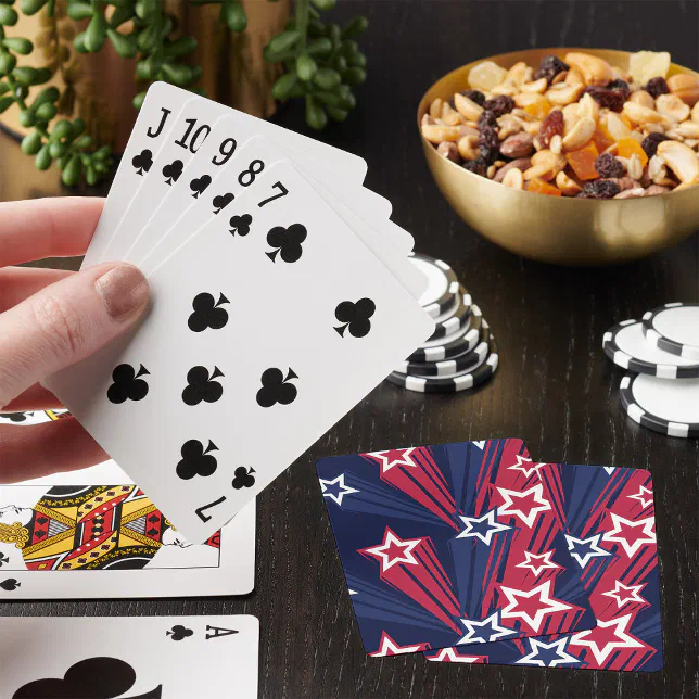 Patriotic 4th of July Stars Red White And Blue Poker Cards