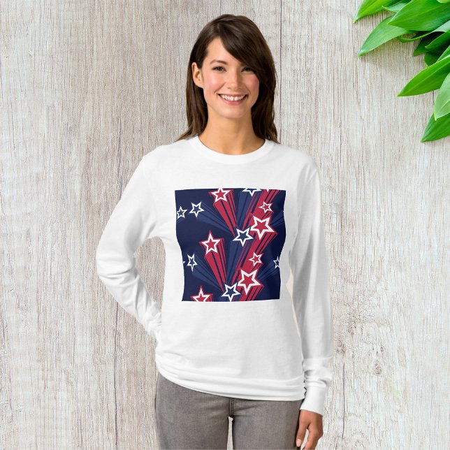 Patriotic 4th of July Stars Red White And Blue  T-Shirt (Creator Uploaded)