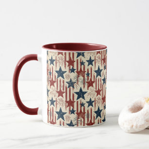 Patriotic 4th of July, Stars Stripes, Americana Mug