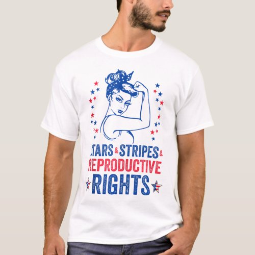 Patriotic 4th Of July Stars Stripes Reproductive R T_Shirt
