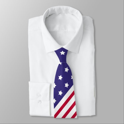 Patriotic 4th of July US Flag Stars and Stripes Neck Tie