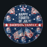 Patriotic 4th of July Watercolor Family Name  Dart Board<br><div class="desc">4th of July Watercolor Family Name personalized design. Matching products can be found in 4th of July Watercolor Collection.</div>
