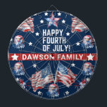 Patriotic 4th of July Watercolor Family Name  Dart Board<br><div class="desc">4th of July Watercolor Family Name personalized design. Matching products can be found in 4th of July Watercolor Collection.</div>