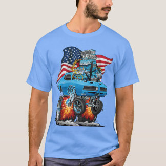 Patriotic 60s Muscle Car Funny Dragster USA Hotrod T-Shirt