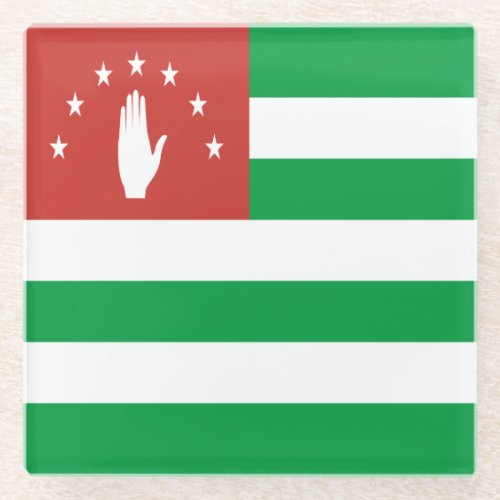 Patriotic Abkhazia Flag Glass Coaster