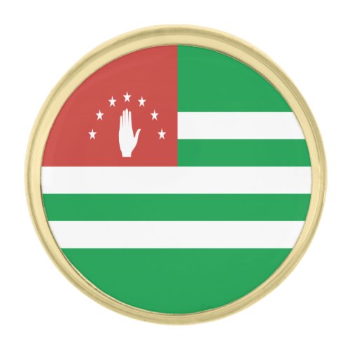 Patriotic Abkhazia Flag Gold Finish Lapel Pin