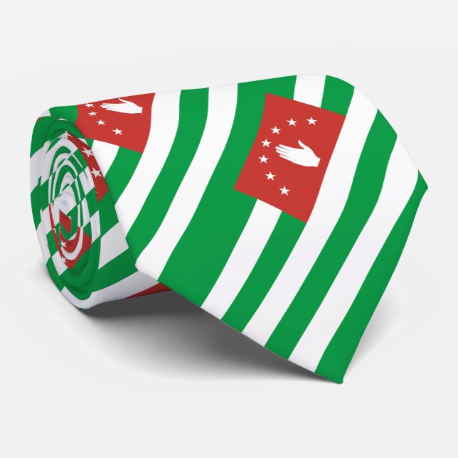 Patriotic Abkhazia Flag Neck Tie (Rolled)