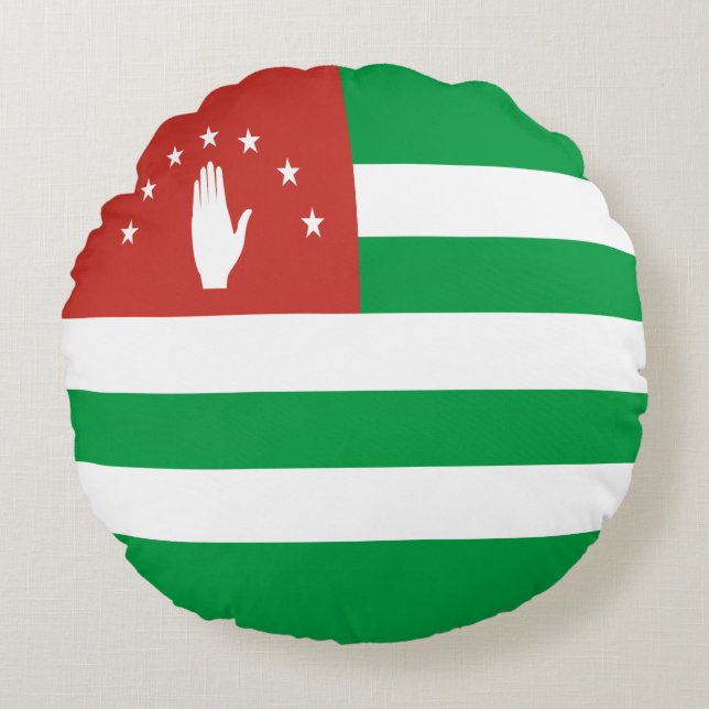 Patriotic Abkhazia Flag Round Pillow (Front)