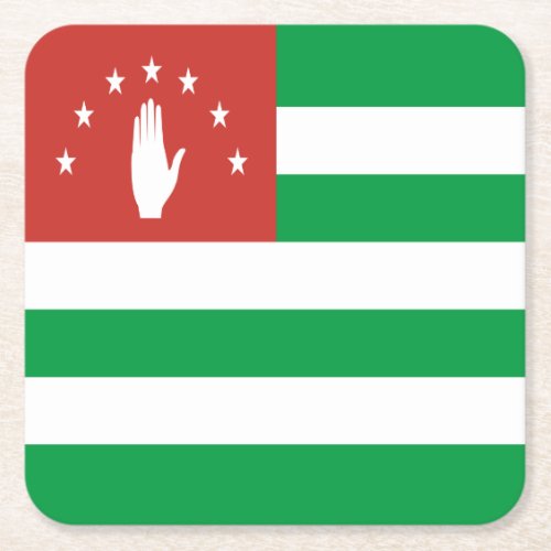 Patriotic Abkhazia Flag Square Paper Coaster