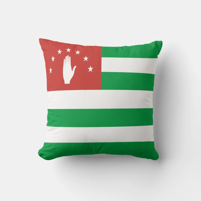 Patriotic Abkhazia Flag Throw Pillow (Front)