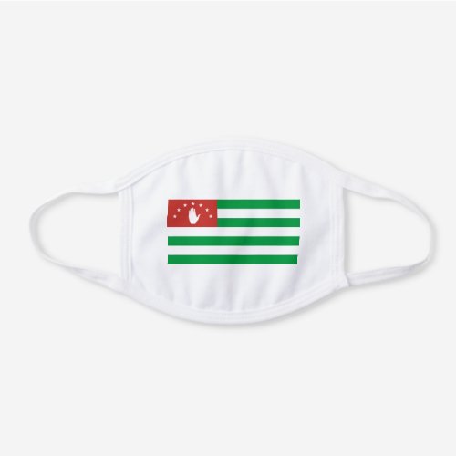Patriotic Abkhazia Flag White Cotton Face Mask