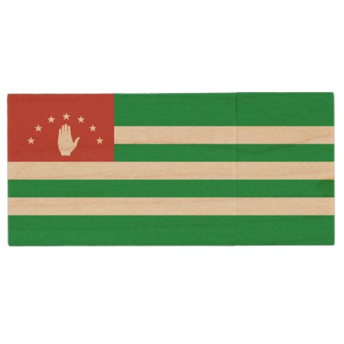 Patriotic Abkhazia Flag Wood Flash Drive