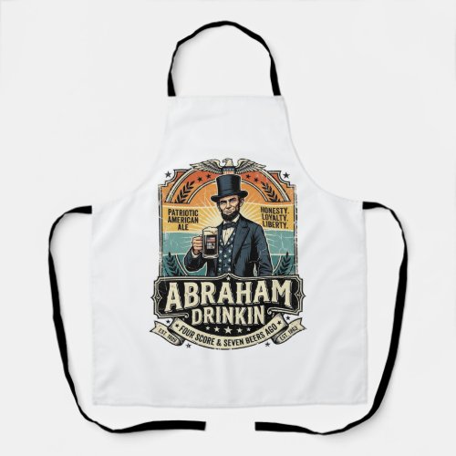 Patriotic Abraham Drinkin Retro Distressed Apron