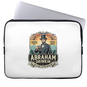 Patriotic Abraham Drinkin Retro Distressed Laptop Sleeve