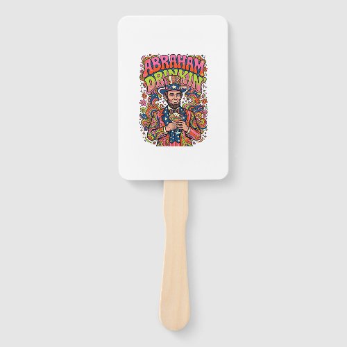 Patriotic Abraham Drinkin Retro Hand Fan