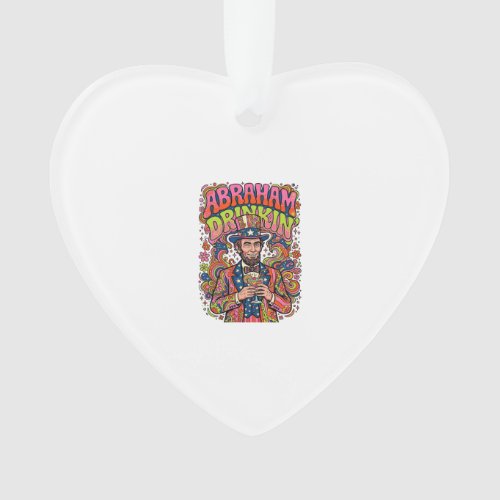 Patriotic Abraham Drinkin Retro Ornament