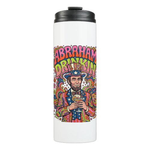 Patriotic Abraham Drinkin Retro Thermal Tumbler