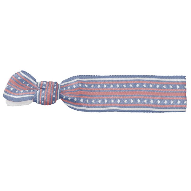 Patriotic Abstract American Flag Elastic Hair Tie (Left)