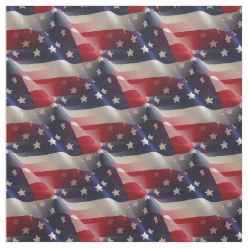 Patriotic Abstract American Flags Collage Fabric
