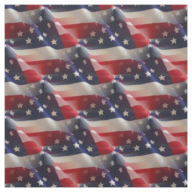 Patriotic Abstract American Flags Collage Fabric (Swatch)