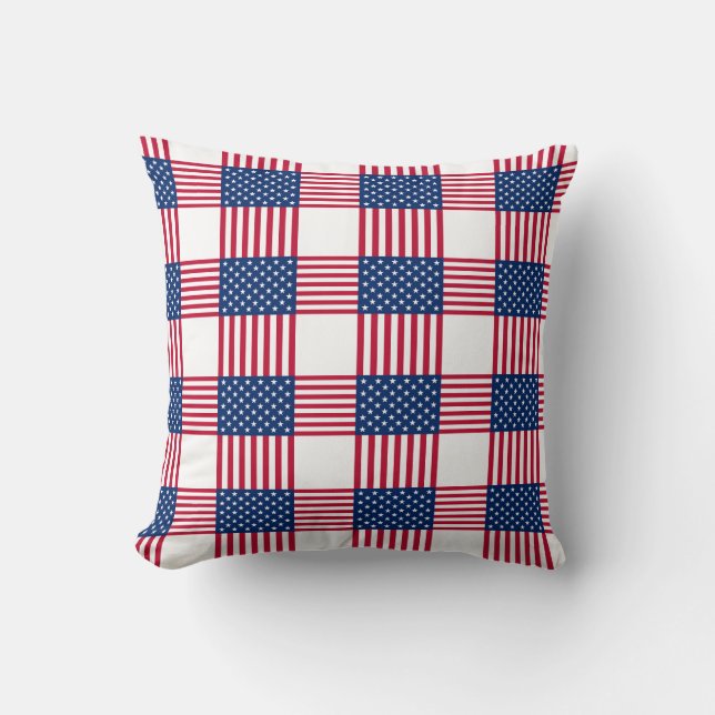 Patriotic Accent Throw Pillow  (Front)