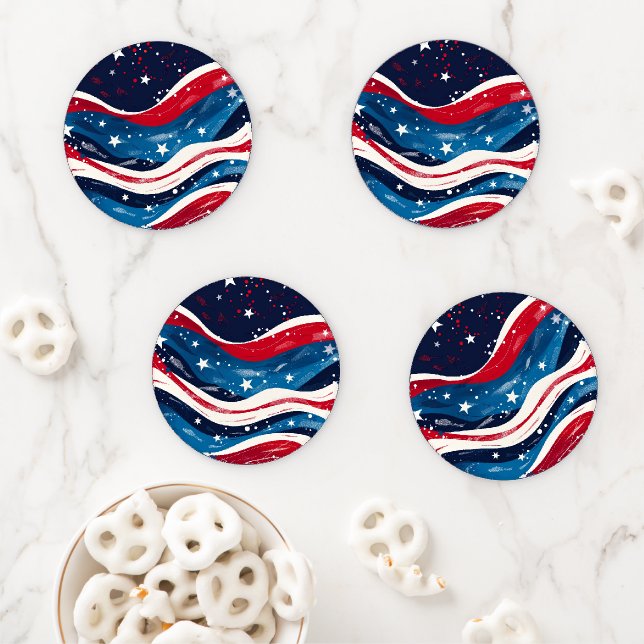 Patriotic Acrylic Coaster Set (In Situ)