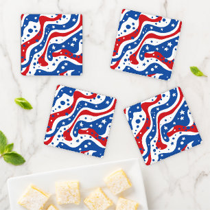 Patriotic Acrylic Coaster Set