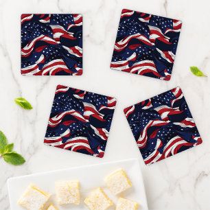 Patriotic Acrylic Coaster Set
