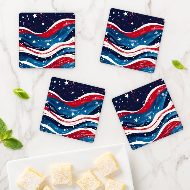 Patriotic Acrylic Coaster Set (In Situ)
