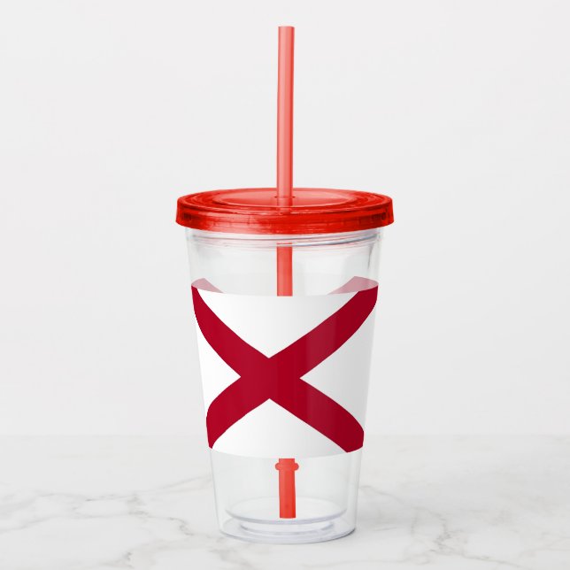 Patriotic Acrylic Tumbler with Alabama flag, USA (Front)