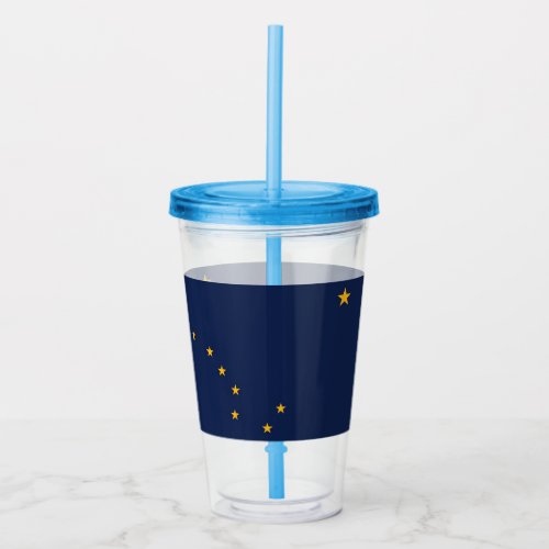 Patriotic Acrylic Tumbler with Alaska flag USA