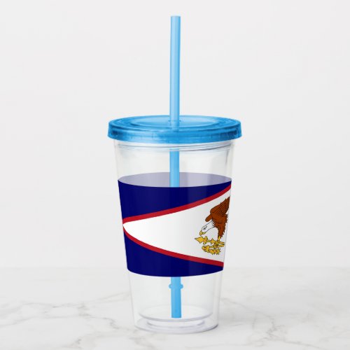 Patriotic Acrylic Tumbler with American Samoa flag