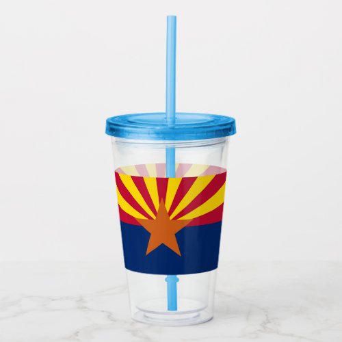 Patriotic Acrylic Tumbler with Arizona flag USA