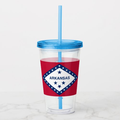 Patriotic Acrylic Tumbler with Arkansas flag USA