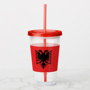 Patriotic Acrylic Tumbler with flag of Albania