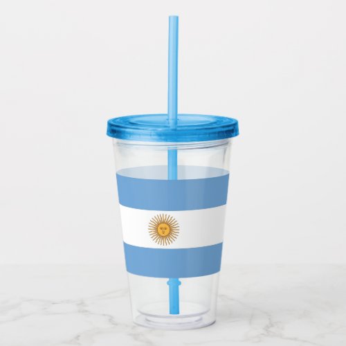 Patriotic Acrylic Tumbler with flag of Argentina