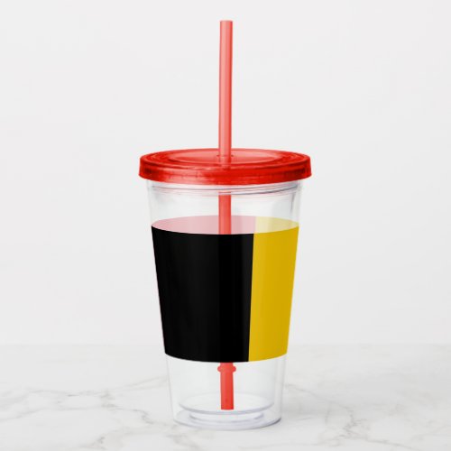 Patriotic Acrylic Tumbler with flag of Belgium