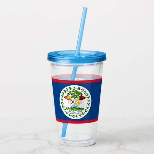 Patriotic Acrylic Tumbler with flag of Belize
