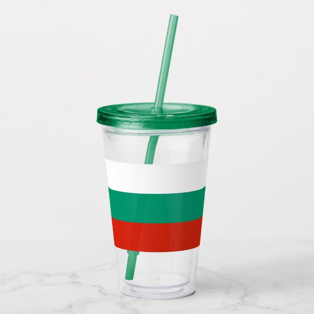 Patriotic Acrylic Tumbler with flag of Bulgaria (Back)