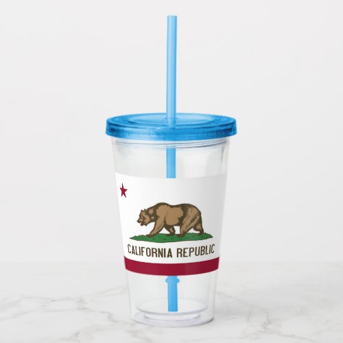 Patriotic Acrylic Tumbler with flag of California