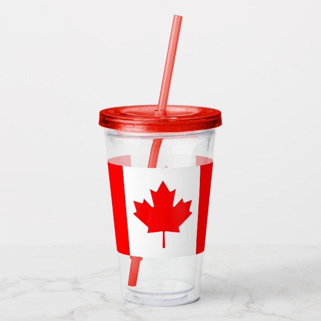 Patriotic Acrylic Tumbler with flag of Canada (Back)