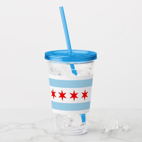 Patriotic Acrylic Tumbler with flag of Chicago